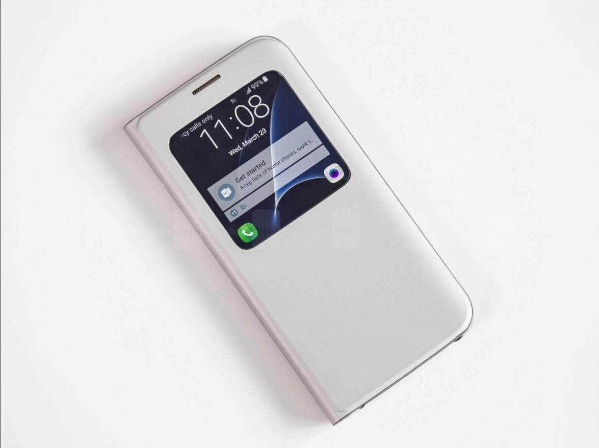 Bao da Samsung Galaxy S7 Edge (G935) S View Cover chính hãng màu bạc